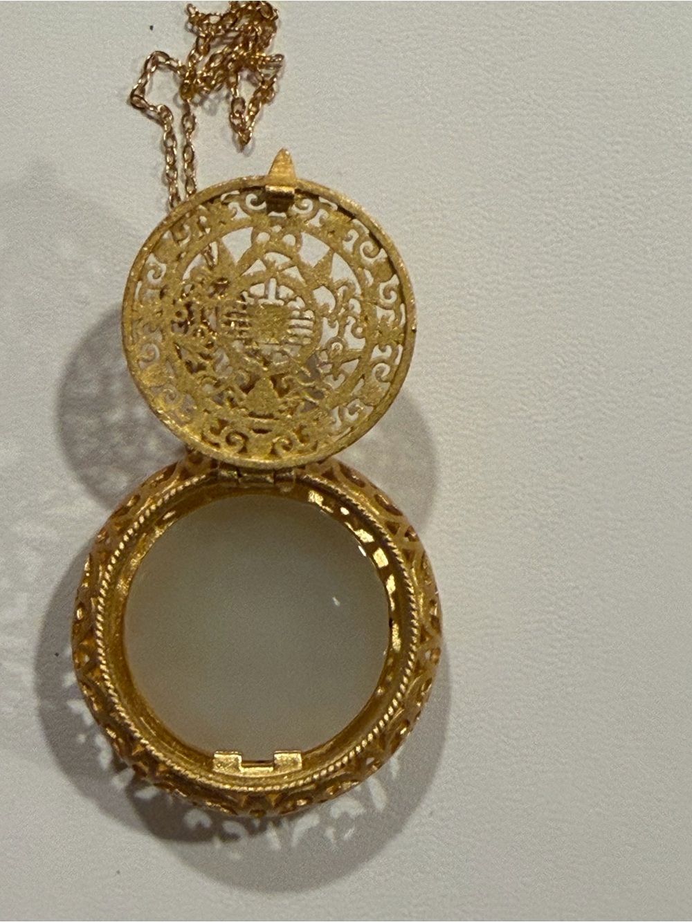 NWOT S925 Sterling Silver White Jade Cloisonné Lotus Locket - Picture 3 of 6